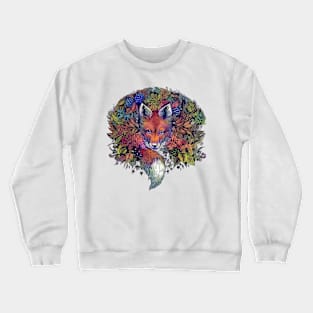 Autumn Rainbow Hiding Fox Crewneck Sweatshirt